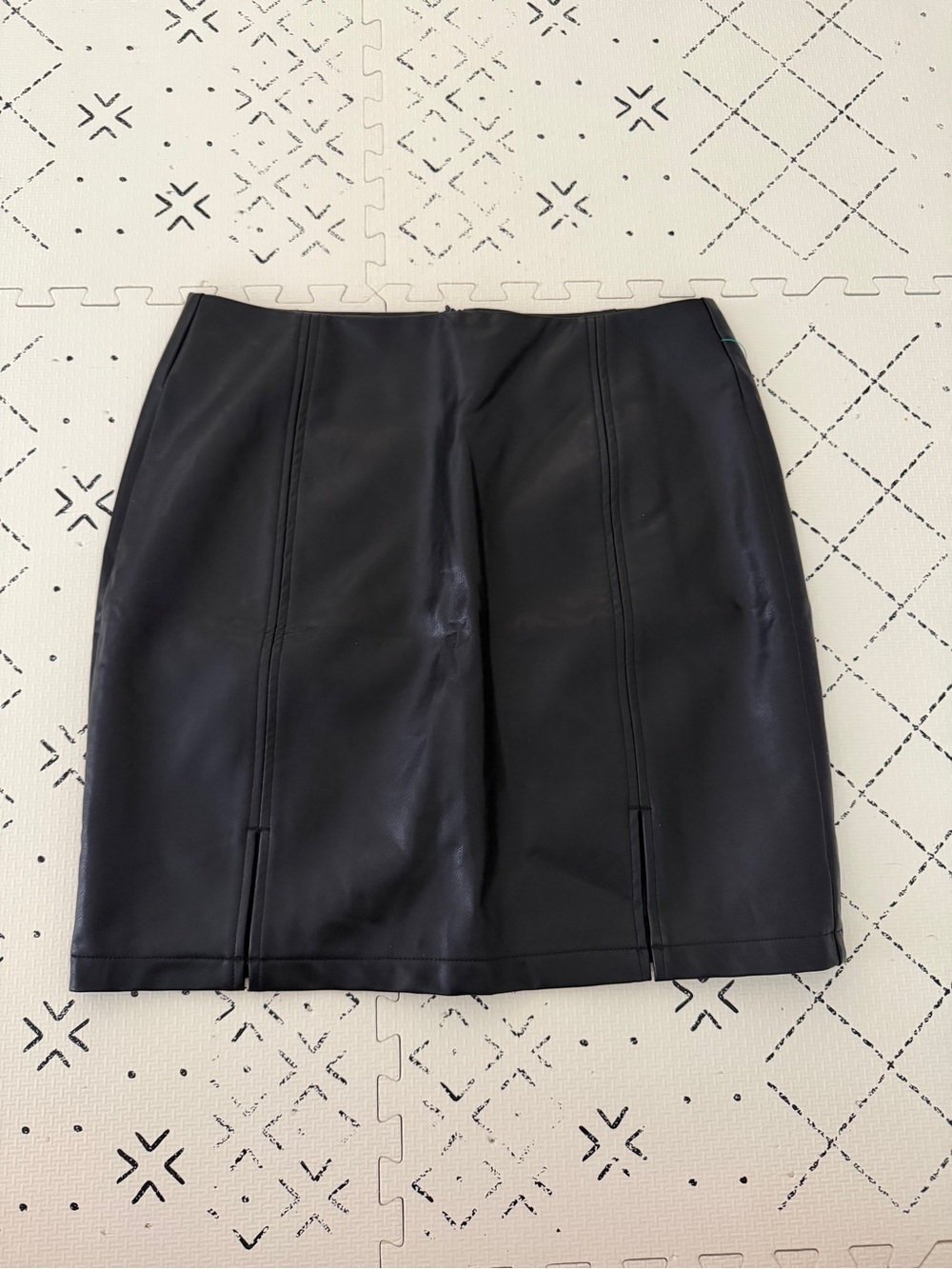 Mangopop‎ faux leather mini skirt M black